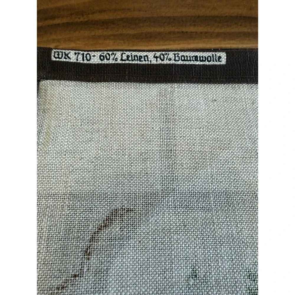 Vintage German Linen Tea Towel Calendar 1978 Floral Brown Yellow Red White